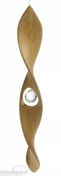 houten hanger met kristal, 'Spiraal'